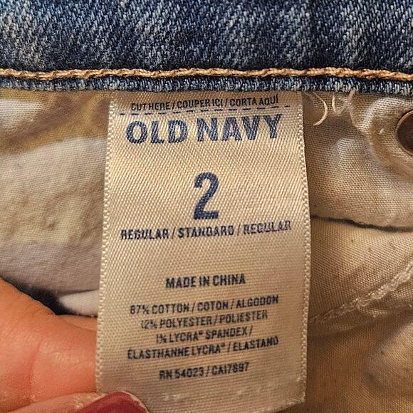 Old Navy The/LE Boyfriend Jeans Women’s Sz 2 Blue Mid Rise Relaxed Fit Casual - Picture 10 of 16